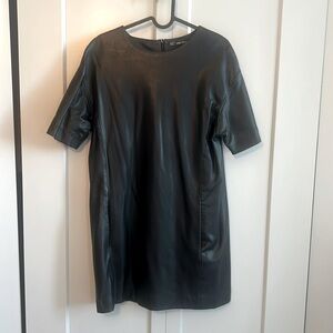 Zara black faux leather dress